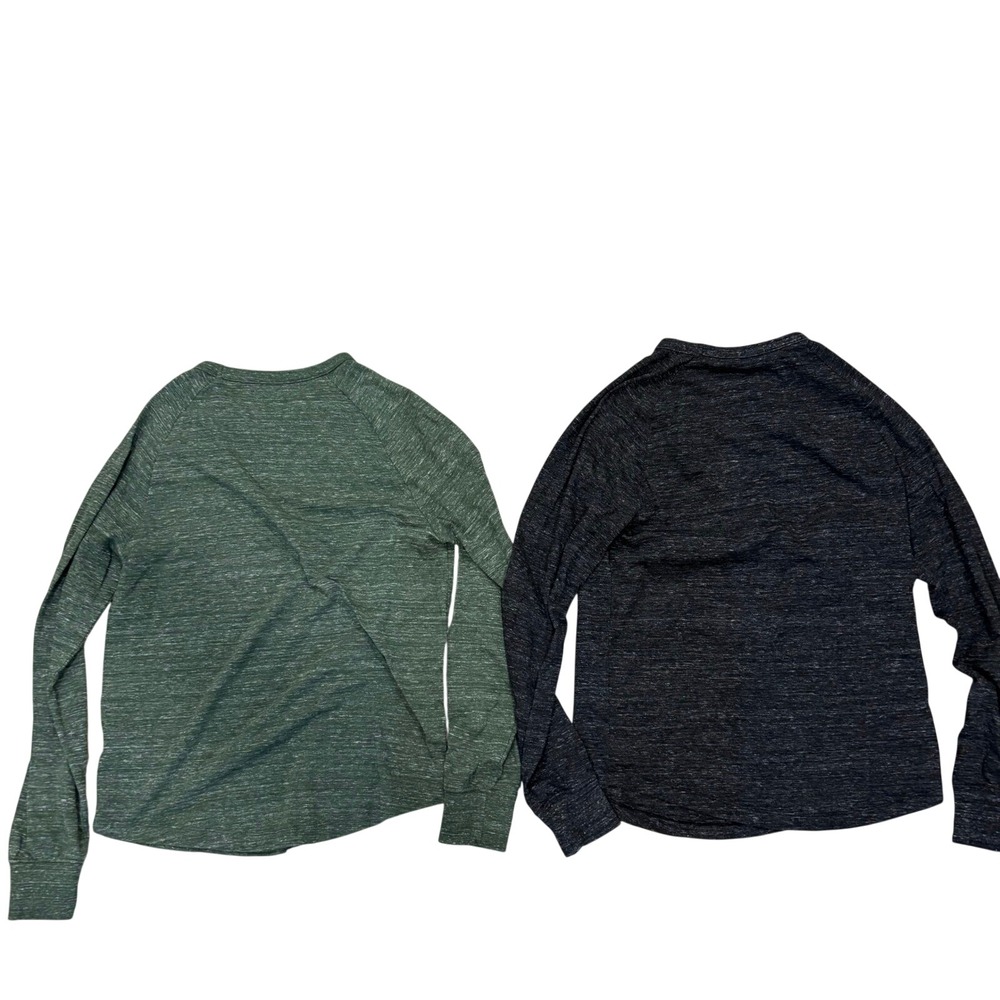American Eagle Mens Super‎ Soft Long Sleeve Raglan T-Shirt Bundle Green Black XS